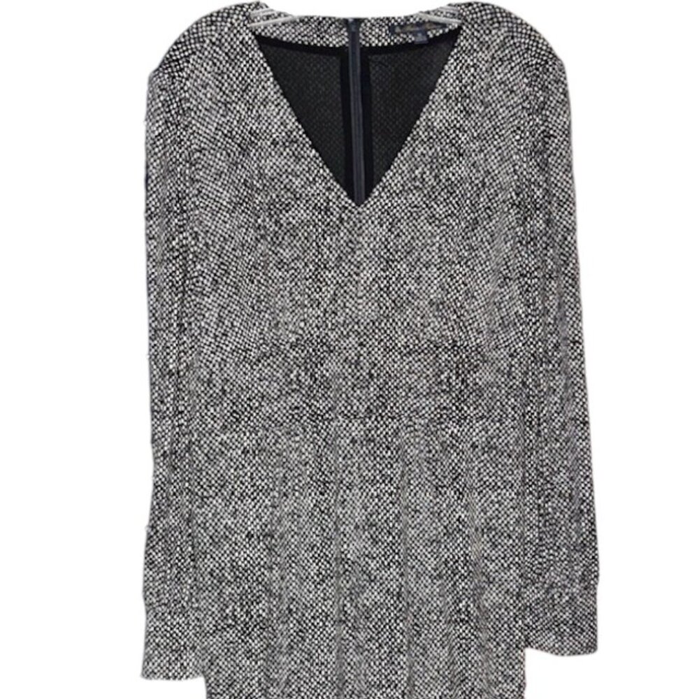 Brooks Brothers Long Sleeved V-Neck Dress Geo Print - Black/White - XL - Picture 2 of 11